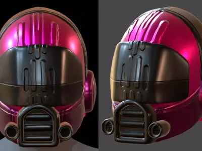 Gas mask helmet 3d model scifi Low-poly  Low-poly 3D model 560