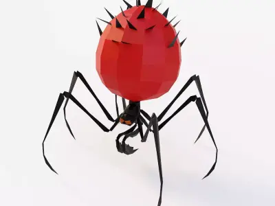 Spider cartoon 3d model  Low-poly 3D model