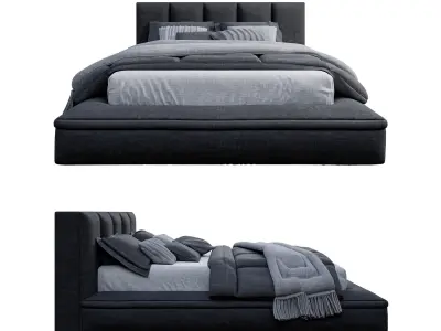 Bed B upholstered frame Free 3D model