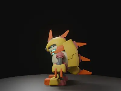 hedgeshock orange robot 3D model
