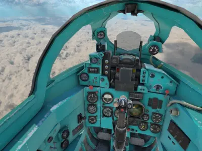 Mig21 Cockpit 3D Lowpoly AR - VR - PBR for apps and games Low-poly 3D model