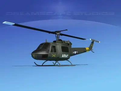 Bell UH-1B Iroquois US Army CAV2 3D model