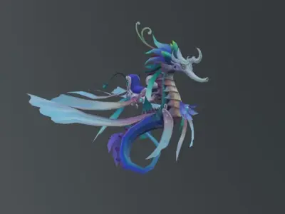Sea Horse Fantasy Monster Low-poly 3D model