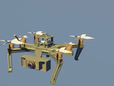 drone low poly for games Low-poly 3D model