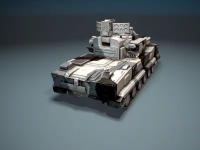 2K22 Tunguska -  Russian SAM Low-poly 3D model