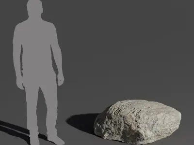  Cool Toned Striped Smooth Large Rock Boulder Model 