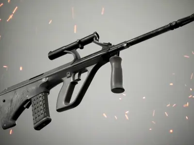 Steyr Aug PBR Low-poly 3D model