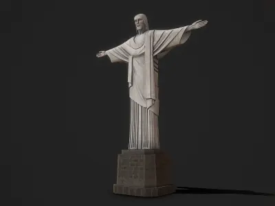 Christ statue Low-poly 3D model