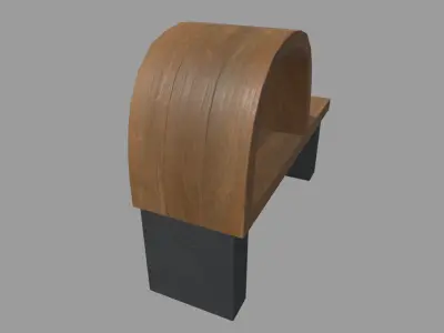 Low Poly Bench 09 Low-poly 3D model