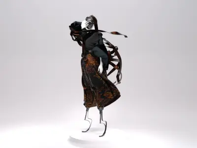 Kimono Woman Low-poly 3D model