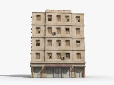 Arab Middle East Building x6 Low-poly 3D model