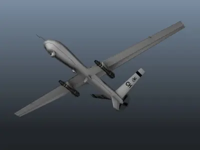 Drone unmanned aerial vehicle Low-poly 3D model