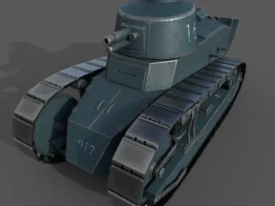 Renault FT 1917 game-ready model Low-poly 3D model