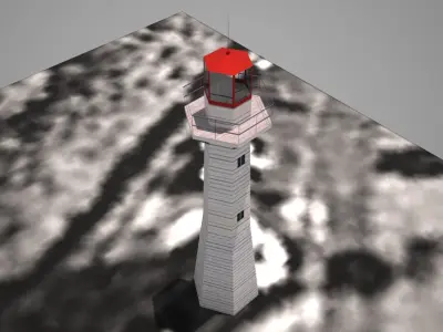 Point Cleveland Lighthouse Low poly 3D model