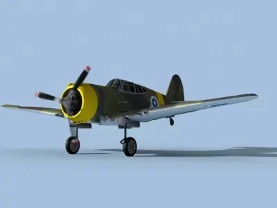 Curtiss H-75C Mohawk Finland 3D model