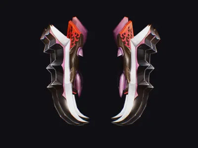Claw Hand Bloody Claws Glove Blade Cutting Edged Claws Wedge Low-poly 3D model
