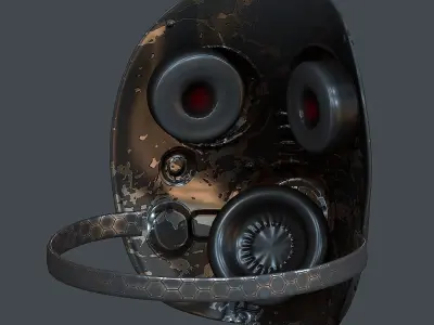 Gas mask helmet 3d model scifi Low-poly  Low-poly 3D model 576