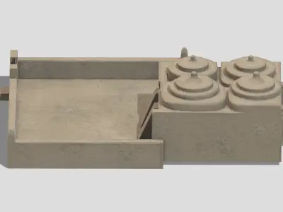 Bidaia Mosque Low Poly PBR Low-poly 3D model