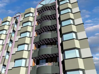16 Story Commercial Building 3D model