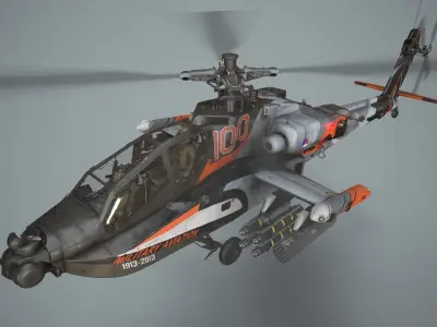 Apache AH-64D Royal Netherlands Airforce Basic Animation Low-poly 3D model
