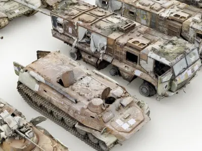 Destroyed russian armored vehicles Vol3 3D model