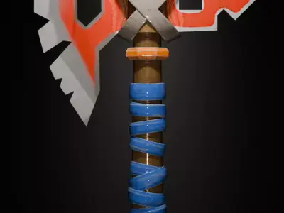 Ancient Rune Axe - Stylized Game Ready Weapon 3D model