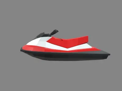 Low Poly Jet Ski 01 Low-poly 3D model