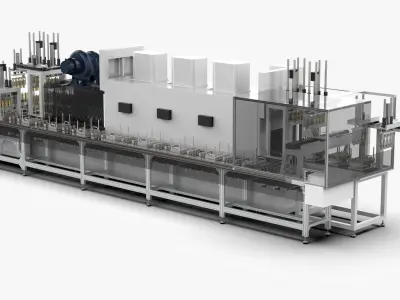 Automatic Motor Rotor Cover Heating Furnace Assembly Line 3D model