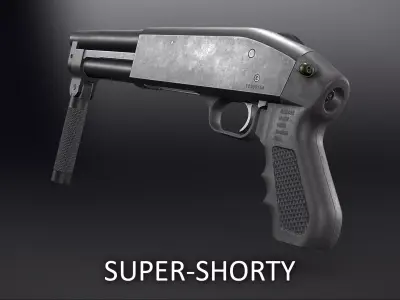 Serbu Super-Shorty - Mossberg 12 Gauge - Game Asset Low-poly 3D model