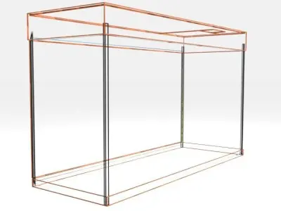 aquarium glass case with grass in it Low-poly 3D model