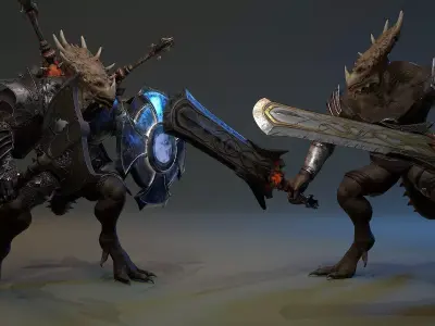 Dinosaur Knight Low-poly 3D model