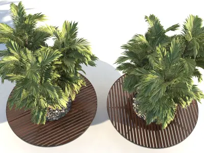 Bench with built-in planter 3D model