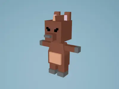 Pixel Farm Animals Free low-poly 3D model