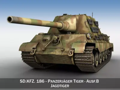 SDKFZ 186 Jagdtiger - Hunting Tiger 3D model