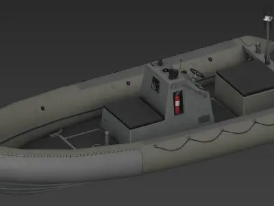RHIB boat Low-poly 3D model