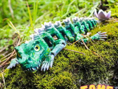 crocodile movable toy print on the spot multicolored 3D model