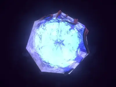 Crystal magic wand Low-poly 3D model