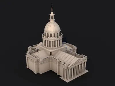 5 Famous Landmark France Sightseeing 3D Print Low Poly Low-poly 3D model