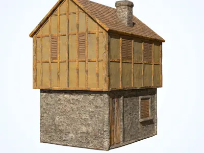 Medieval House 01 Game Ready Low-poly 3D model