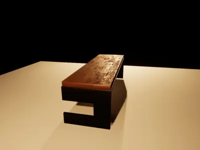 Wooden Bench 3D model 3D model
