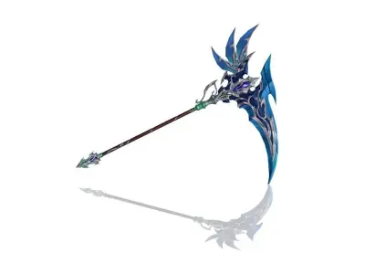 Elven Scythe Low-poly 3D model