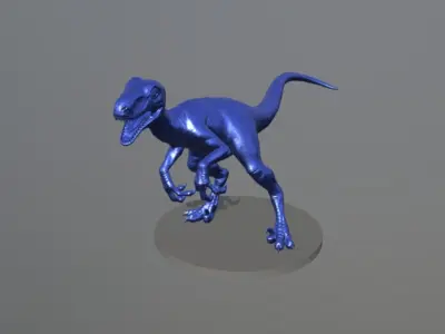 Veloceraptor Realistic Basemesh Printable 3D model