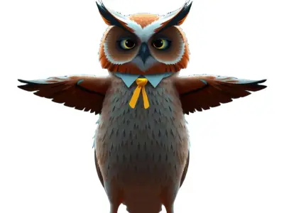 Dapper Owl Character model pack Low-poly 3D model