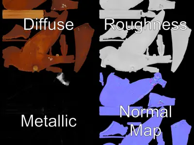 Rustic Metal Bird Weather Vane Model Pack Low-poly 3D model