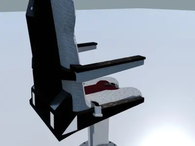 Aircraft Airplane Pilot Seat Chair V1 Low-poly 3D model