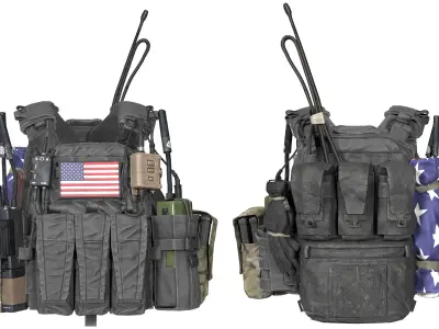 AVS PLATE CARRIER V3 Low-poly 3D model