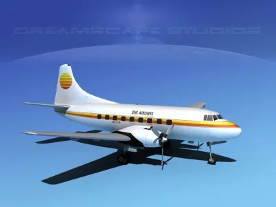 Martin 202 DHL Airlines 3D model