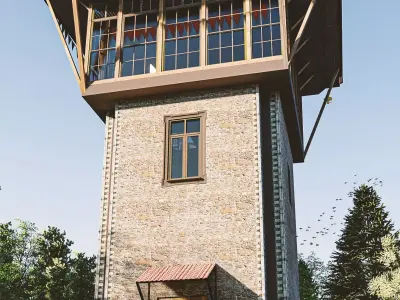 Tower House Low-poly 3D model