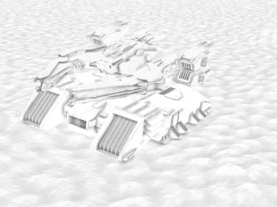 Abandoned future electromagnetic gun tank 3D model