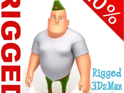  Soldier Cartoon Rigged 3D model